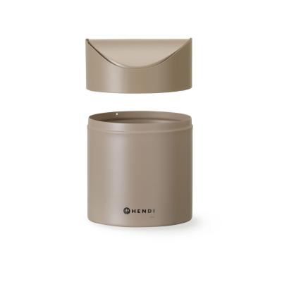 Odpadkový koš na stolek s otočným krytem, HENDI, 1,2L, Béžová, ⌀120x(H)165mm | 440797